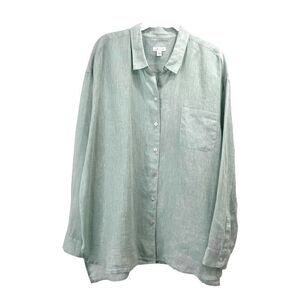 J. Jill love linen‎ 100% linen button down shirt top Sz XL lagenlook